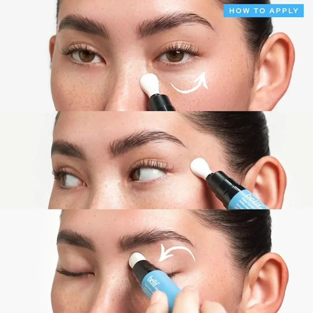 Istruzioni per l'applicazione del Belif Aqua Bomb Eye Gel.
