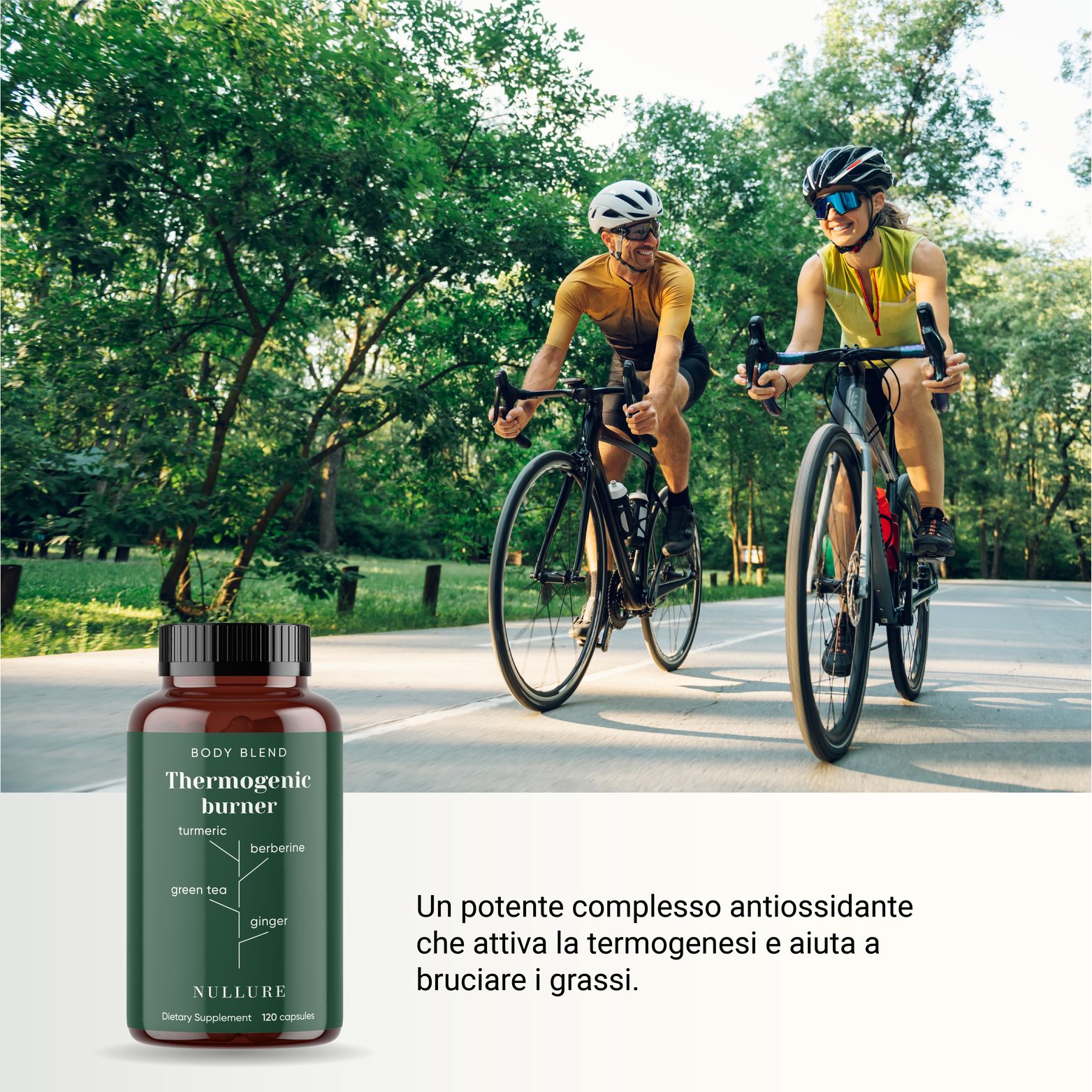 Nullure Quemagrasas + Resveratrol, Té Verde, Cúrcuma, Jengibre