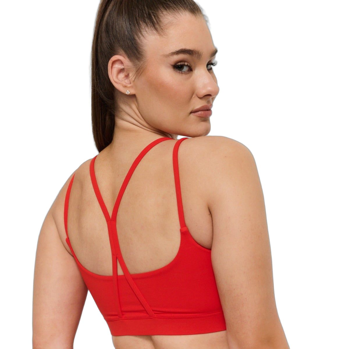GymBeam Reggiseno sportivo donna BEAT con spalline incrociate Tangerine