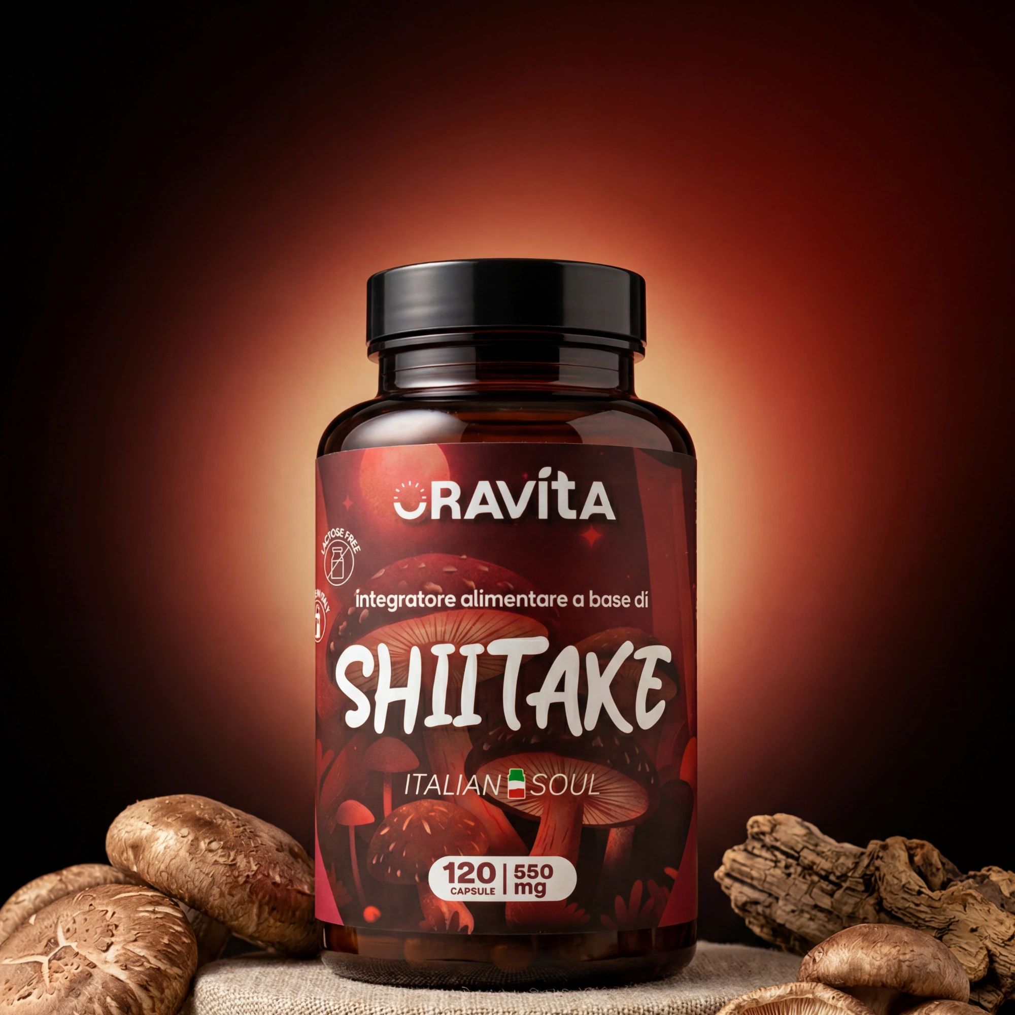 Oravita SHIITAKE Estratto Titolato 30% per Colesterolo, Immunità e Vitalità