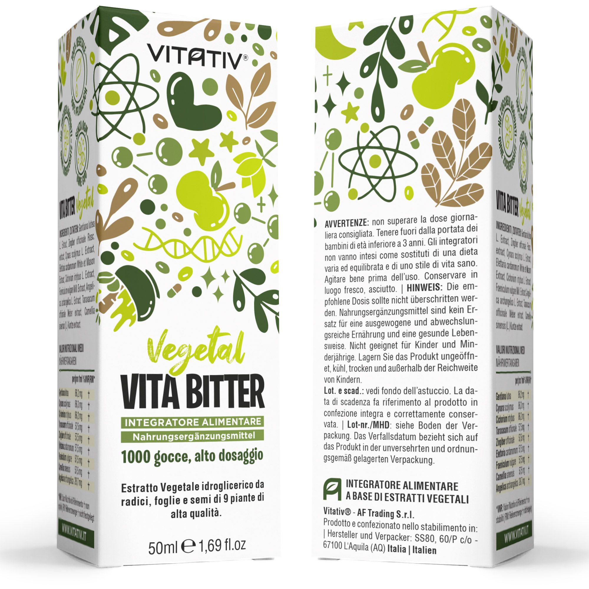 Vitativ® Vita Bitter | Integratore Amaro Forte, 9 Estratti da Piante con Carciofo, Genziana, Zenzero