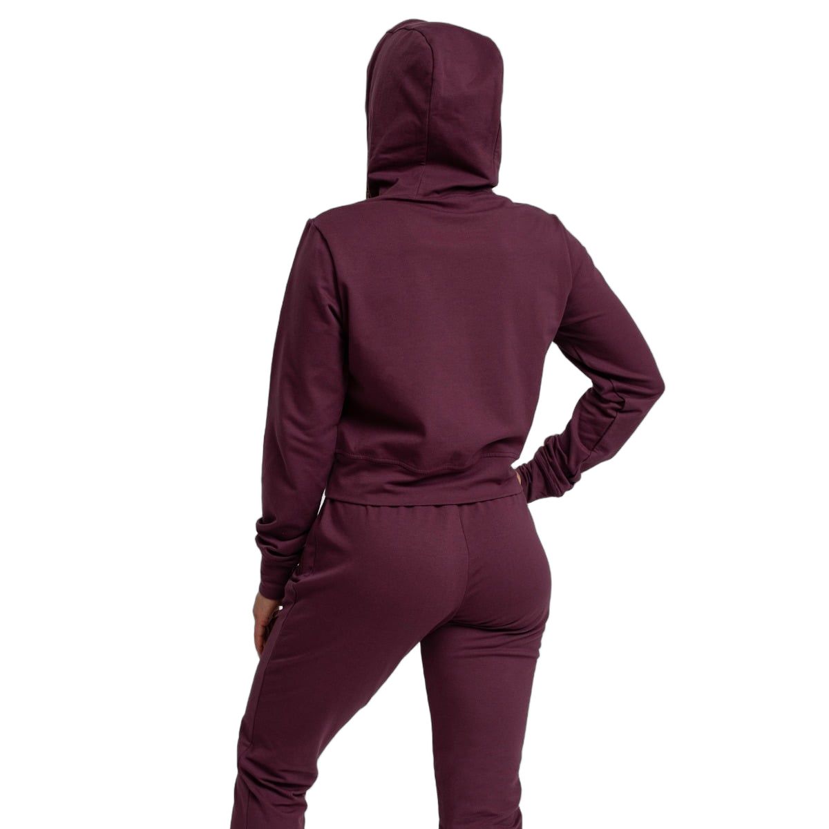 GymBeam Felpa donna TRN Eggplant cropped con cappuccio e zip
