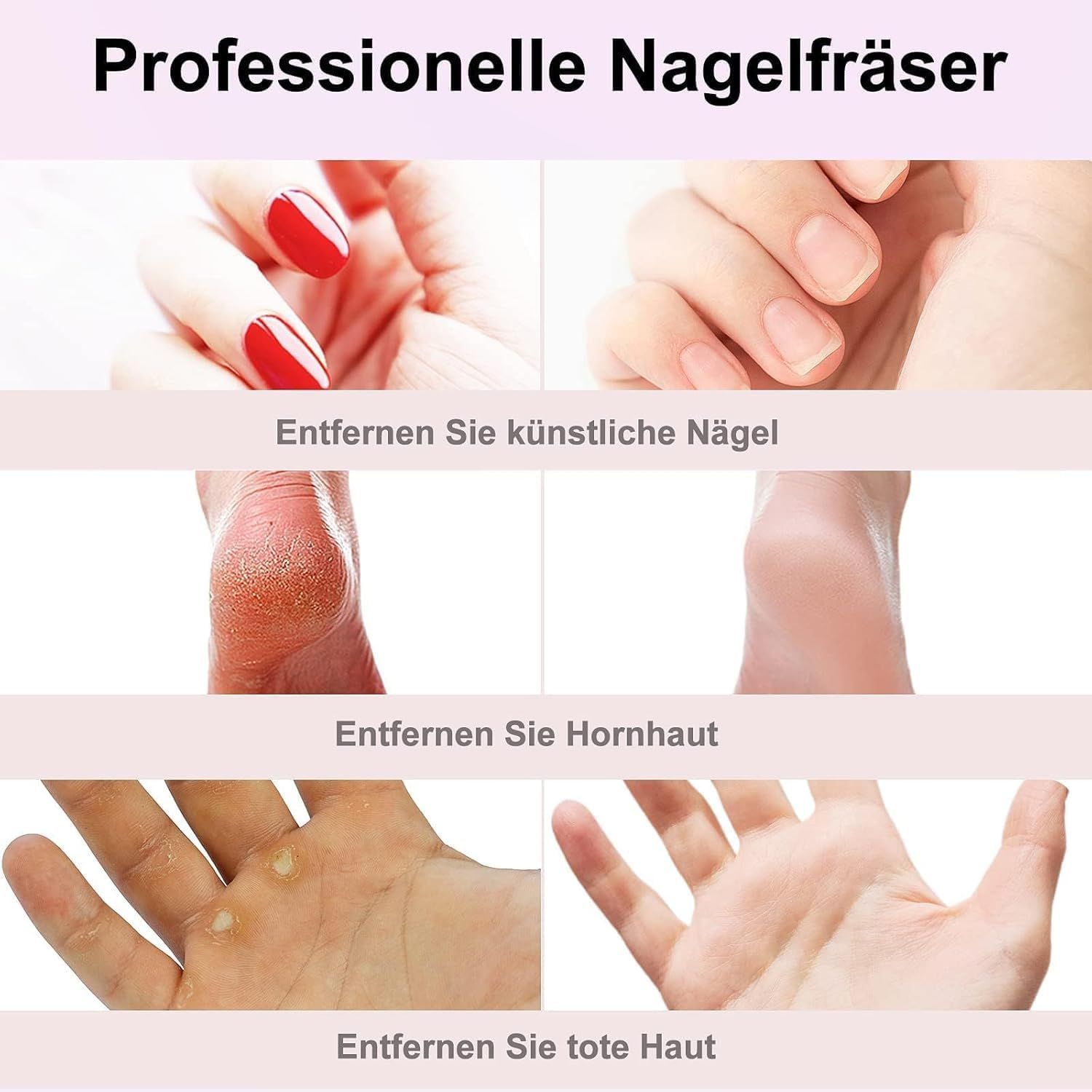 COSLUS set professionale manicure e pedicure 11 in 1 – Rosa