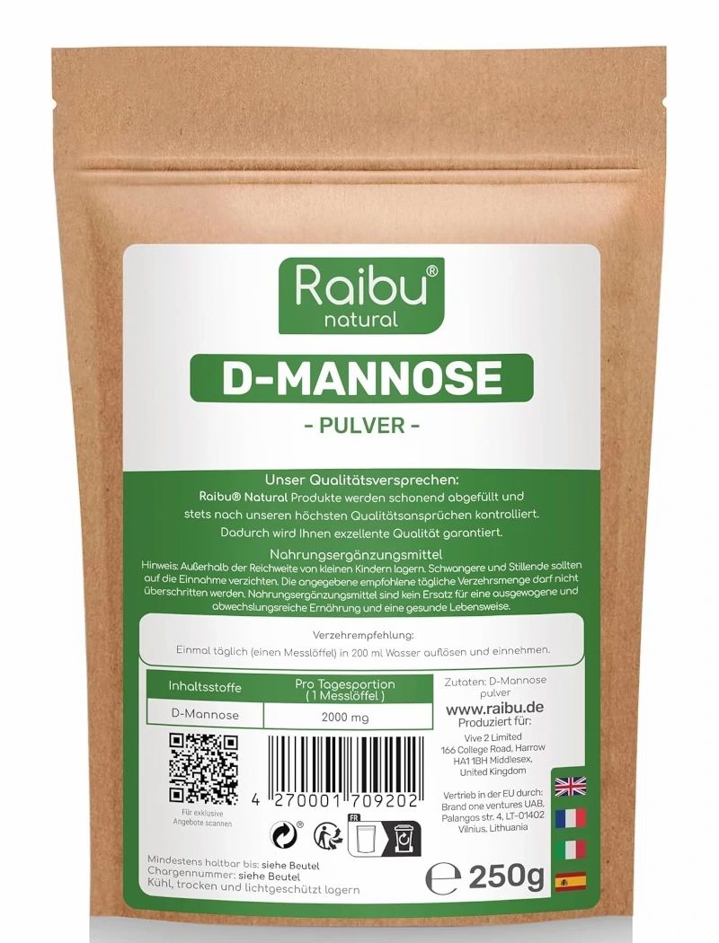 D-Mannosio Polvere Pura 250g - RAIBU