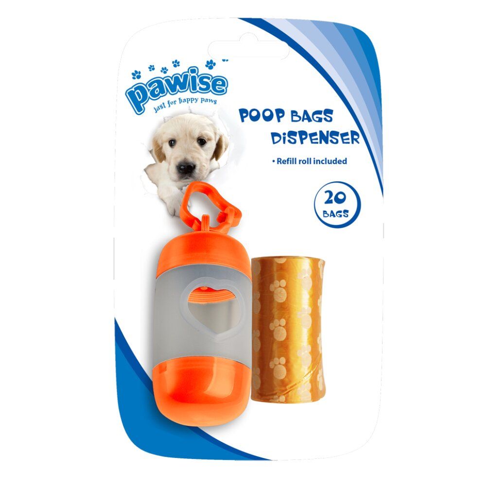 Dispenser per sacchetti di cacca Pawise (incl. 2 x 20 sacchetti)