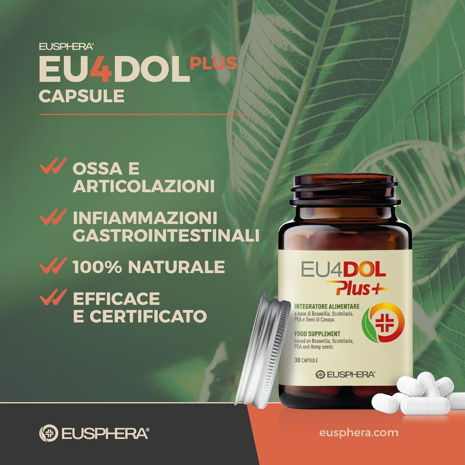 Integratore naturale per ossa e articolazioni - Eusphera EU4DOL PLUS