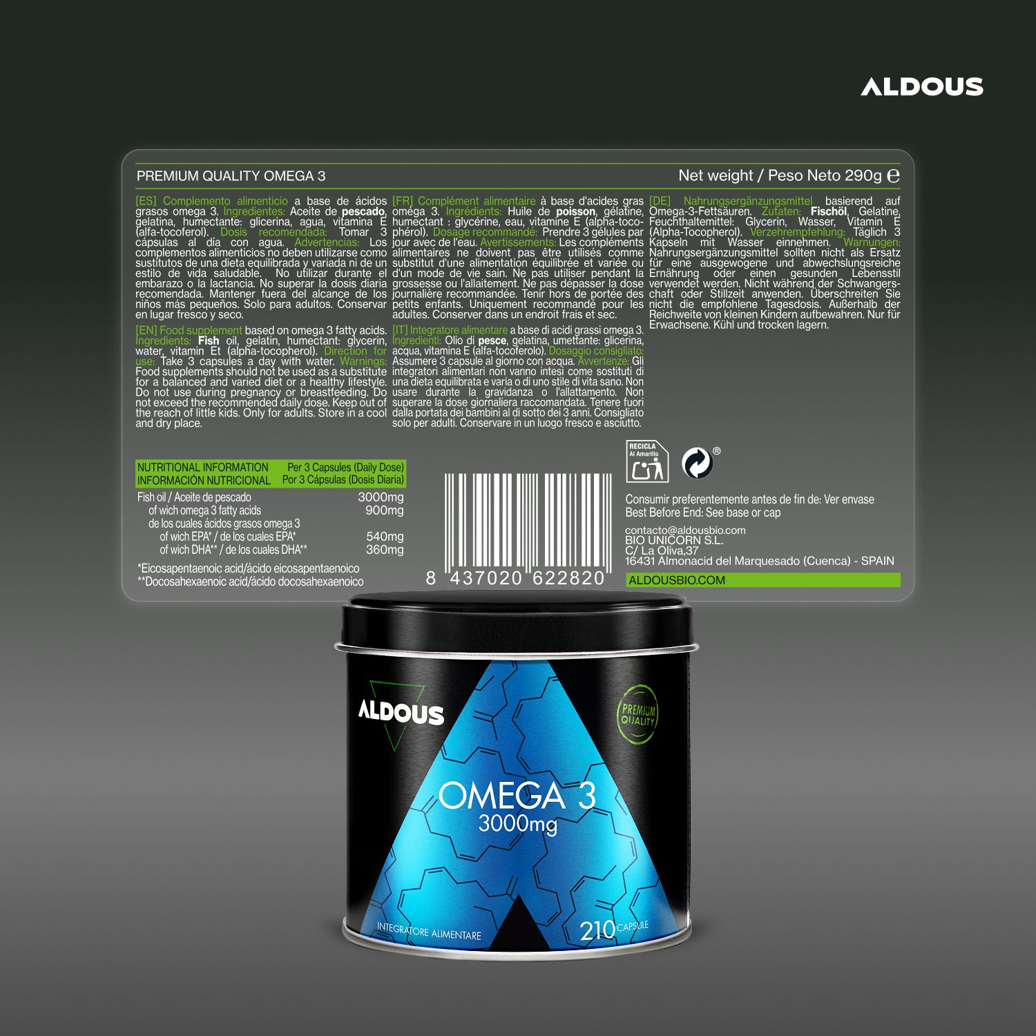 Aldous - Omega 3 - Occhi, Cuore, Cervello