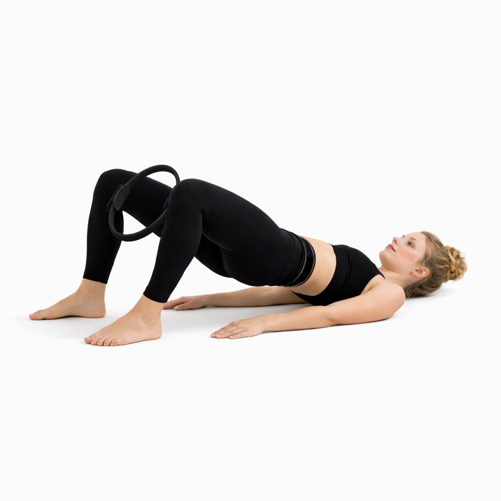Anello Pilates Nero con Impugnature Ergonomiche Imbottite - 38cm