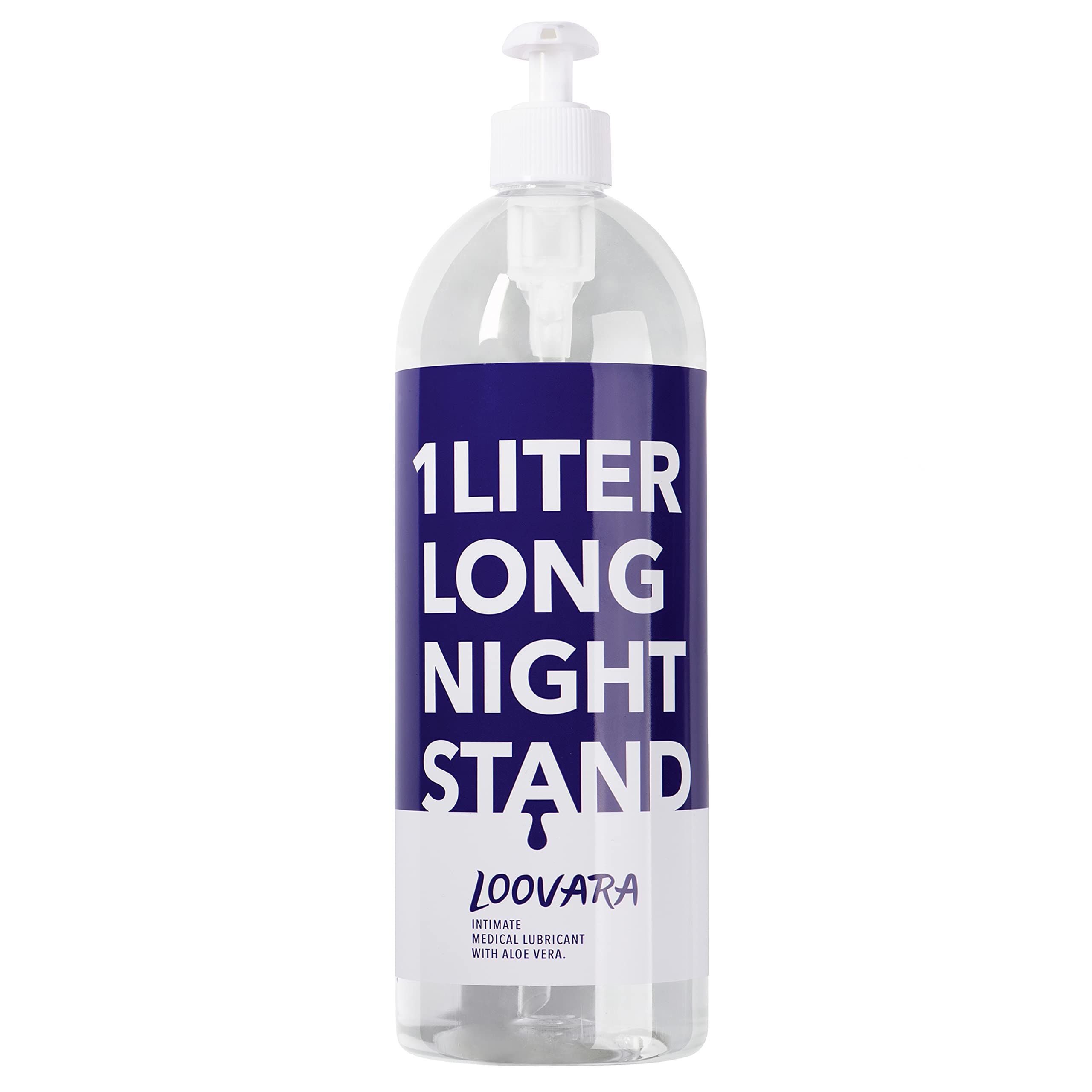 Flacone da 1L Loovara Long Night Stand lubrificante con pompa. Contiene Aloe Vera.