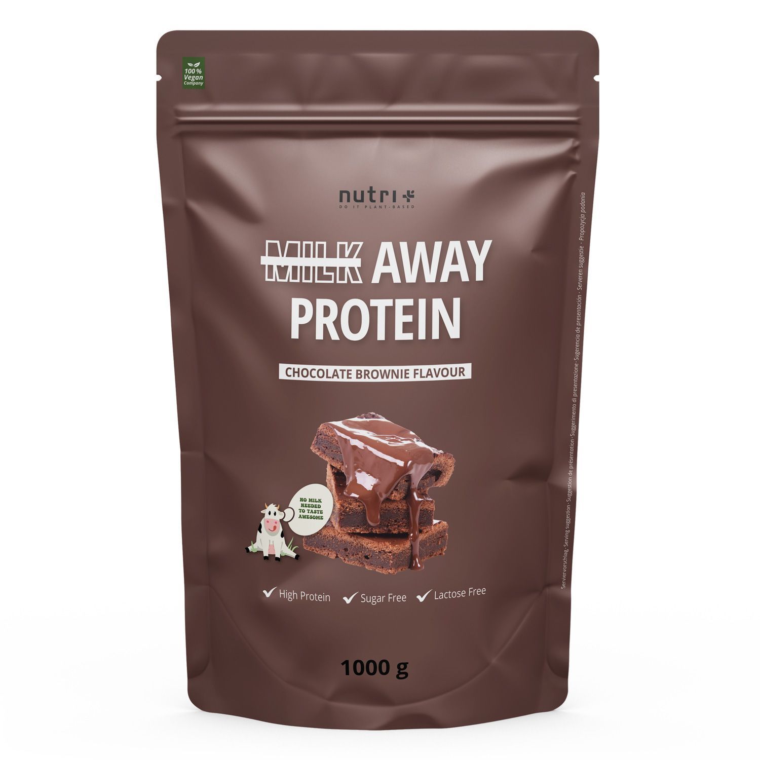 Nutri+ Milk Away Protein - Polvere proteica vegana senza soia