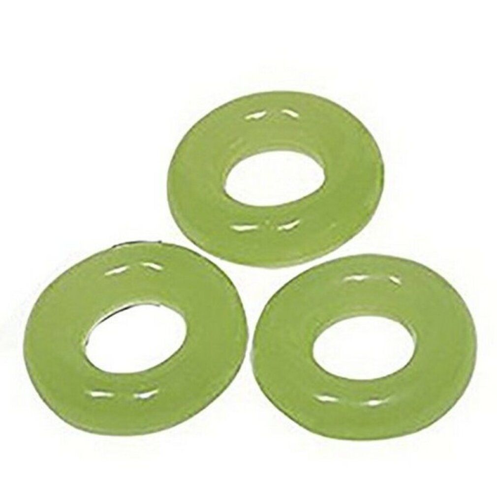 Tre anelli verdi. Nessun imballaggio visibile.