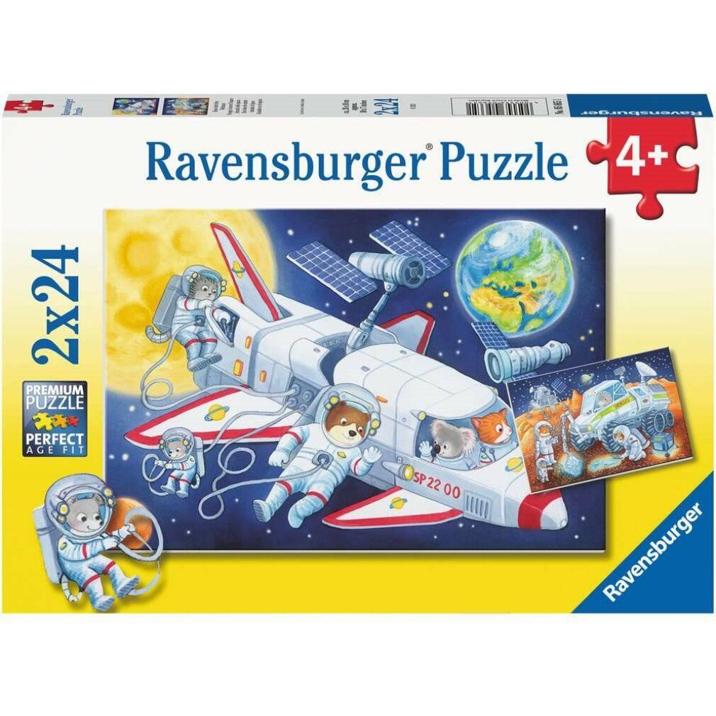 Puzzle per bambini Viaggio nello spazio (2x 24 pezzi)