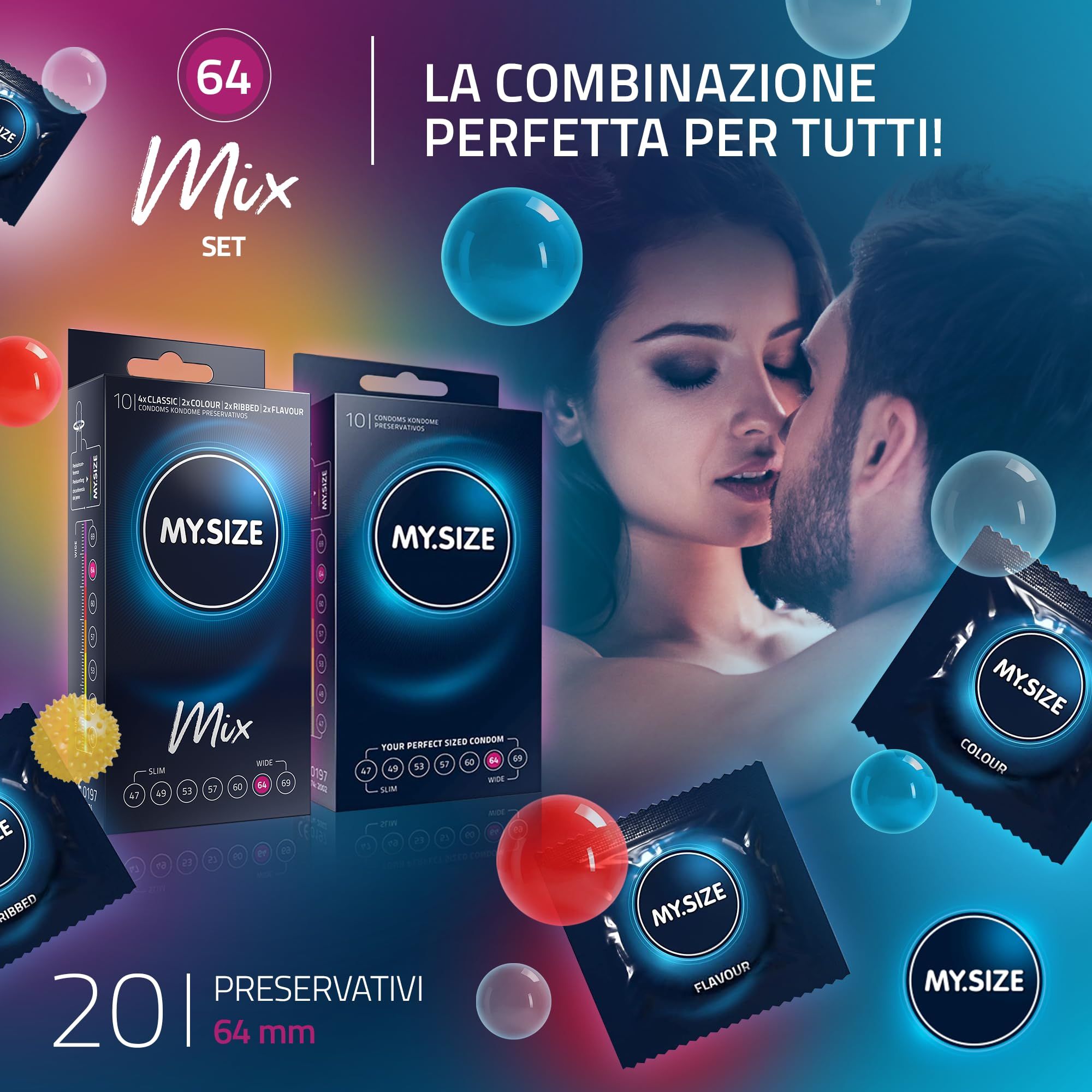 MY.SIZE Mix Set Preservativi Taglia 6 64mm