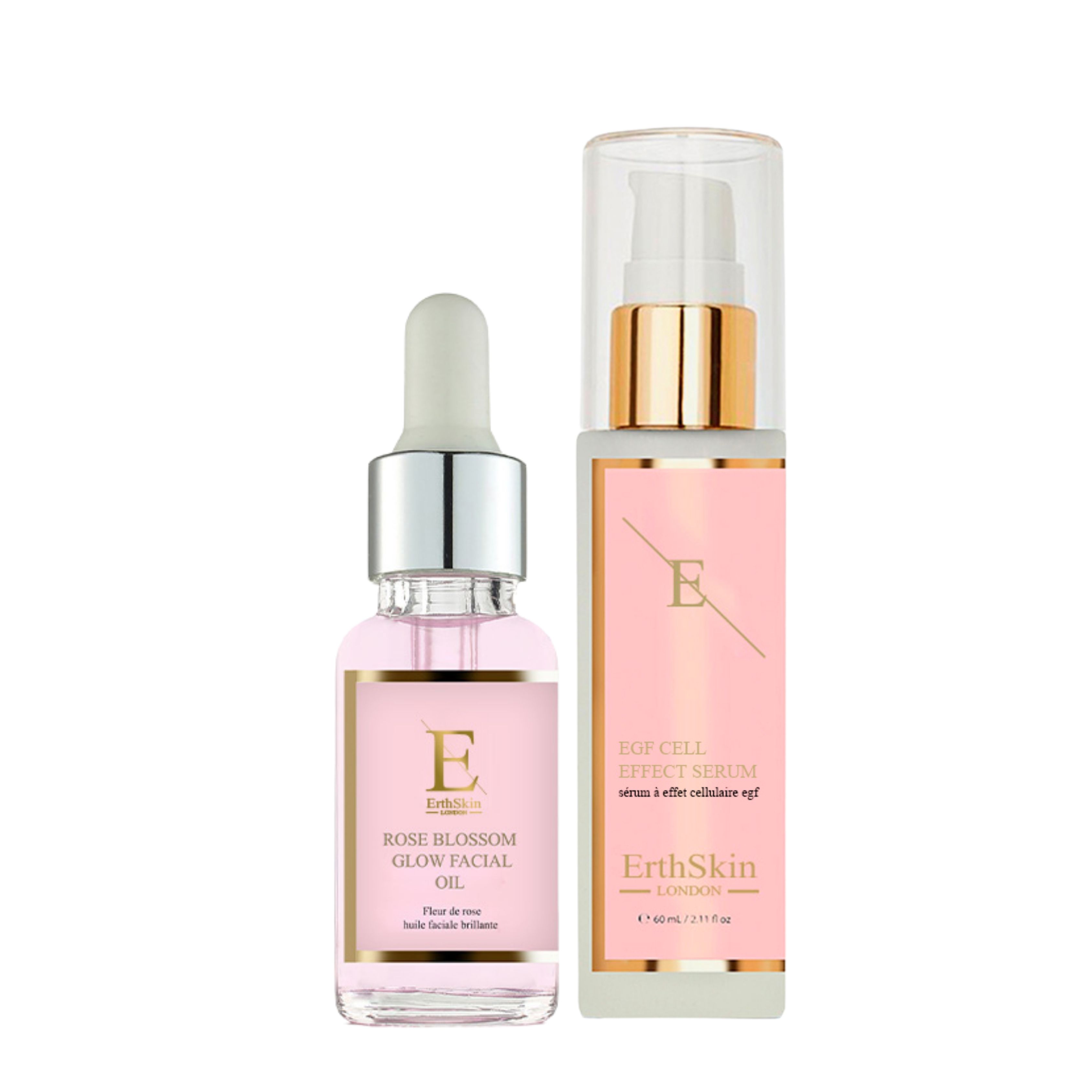 ErthSkin London SIERO EFFETTO CELLULARE EGF + Olio viso illuminante ai fiori di rosa