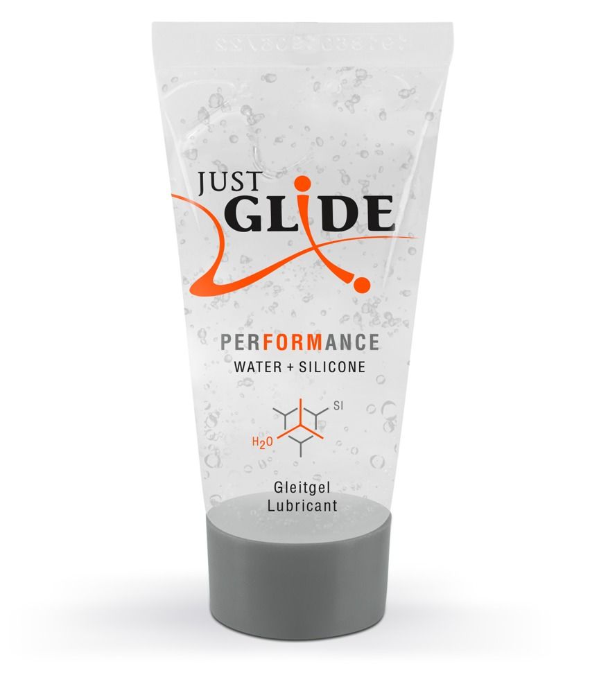 Tubo di lubrificante Just Glide Performance con tappo grigio.
