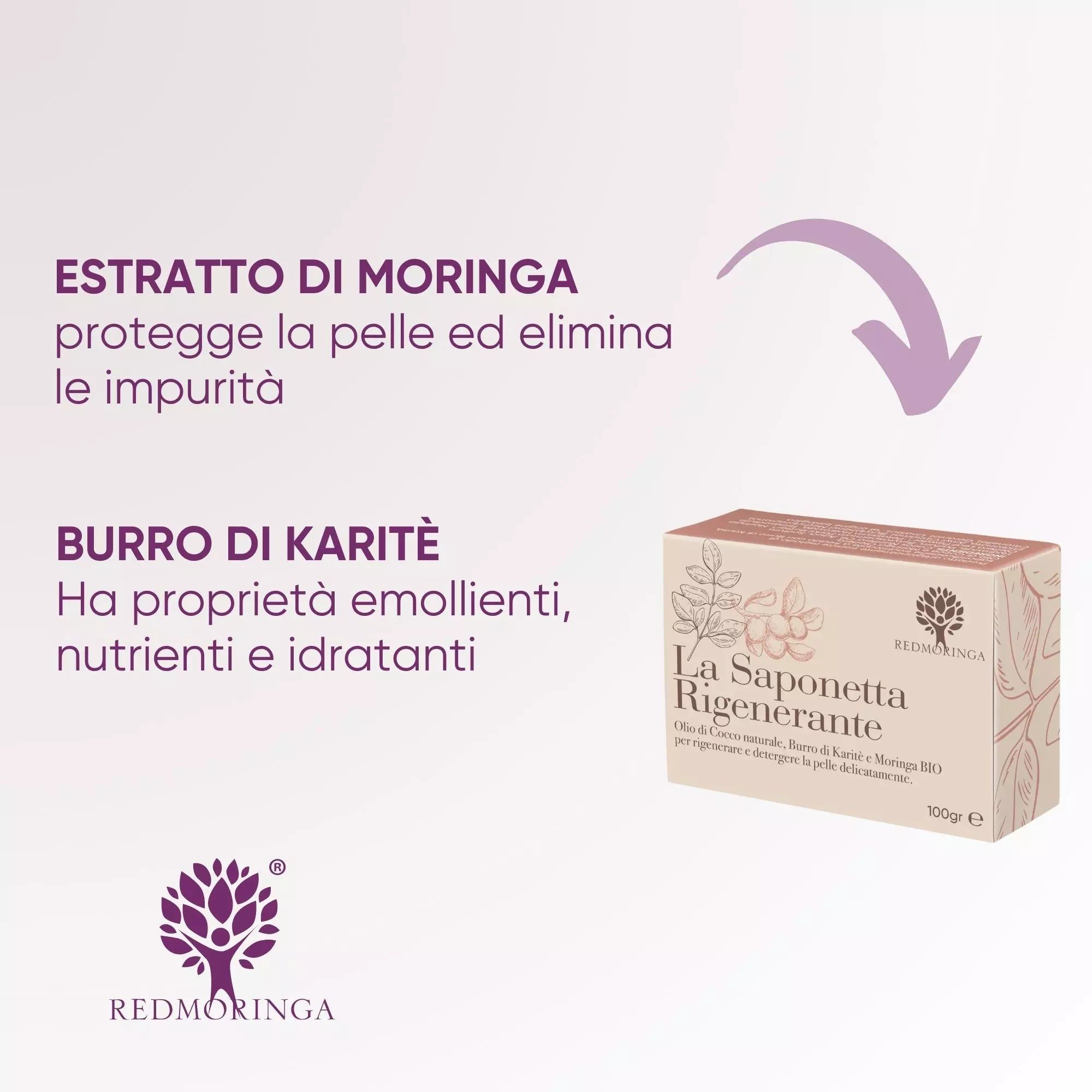 RedMoringa Saponetta Rigenerante Naturale – Detergente Nutriente