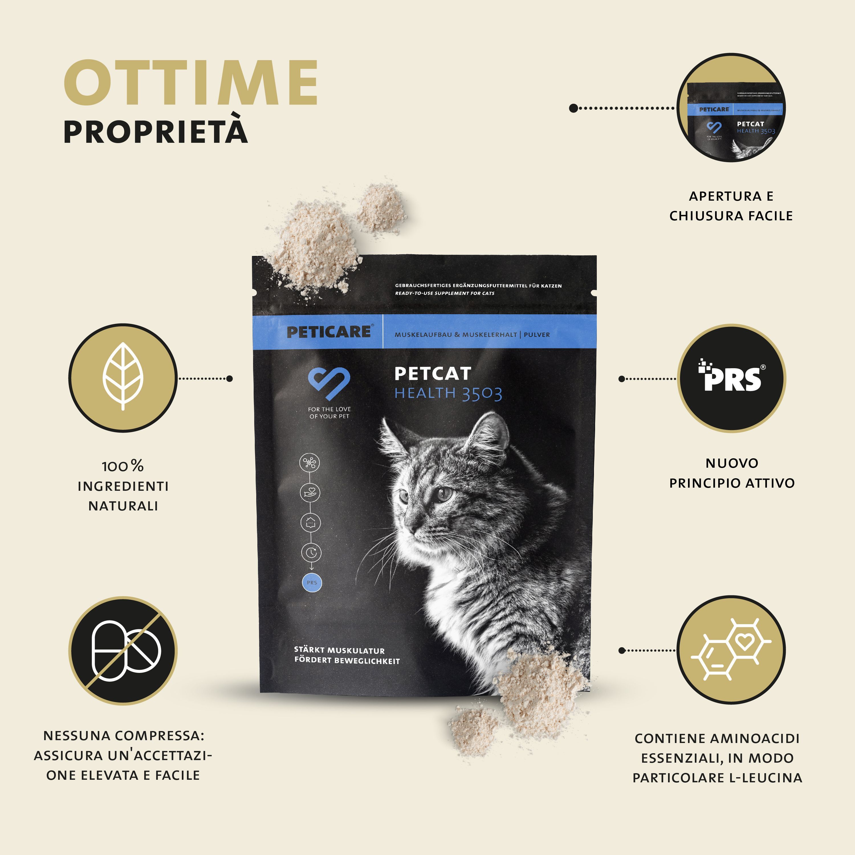 Descrizione prodotto italiana: Ottime proprietà, confezione Peticare.