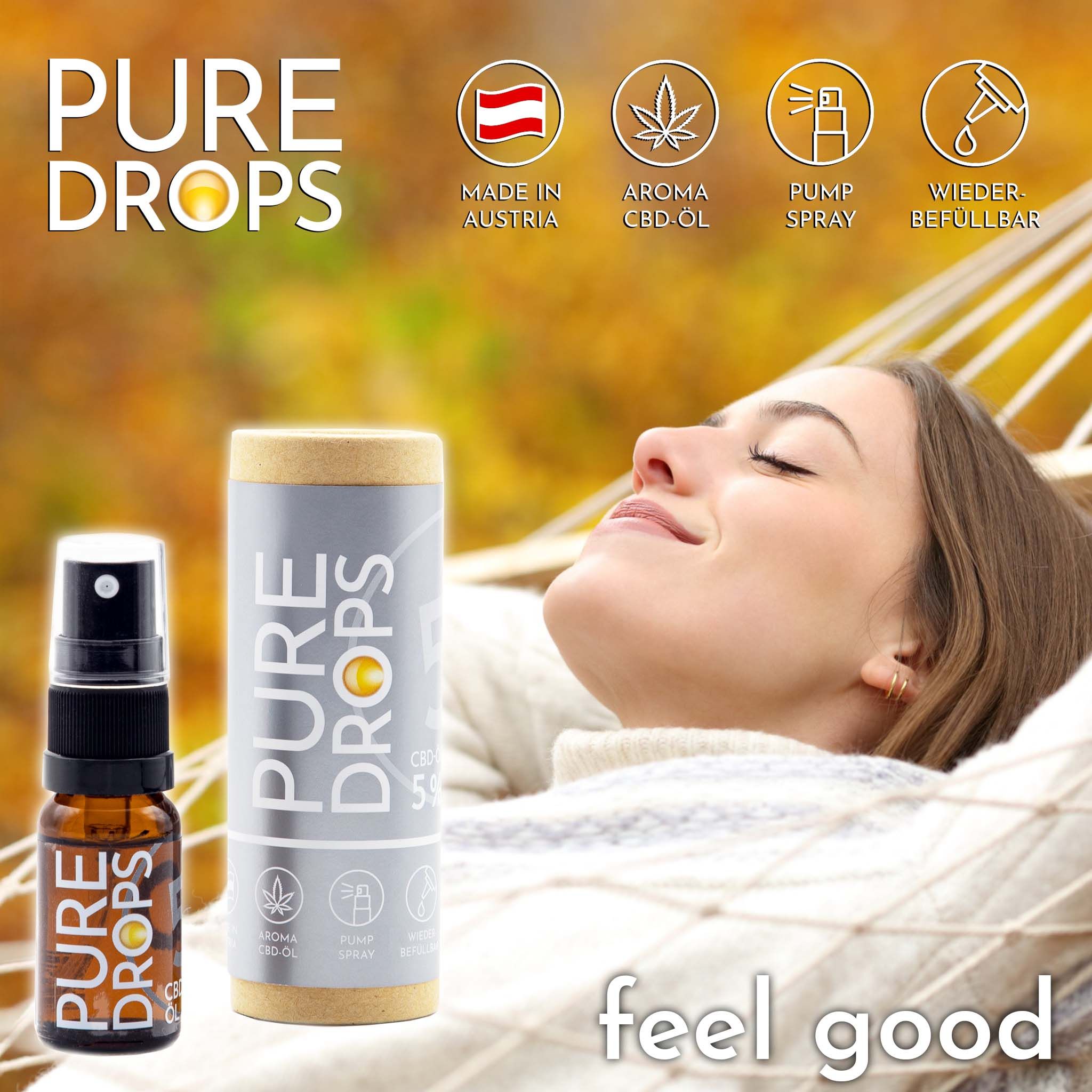 Pacchetto PURE DROPS 2+1 Gratis - Olio CBD al 5% a spettro completo dall'Austria estratto naturale