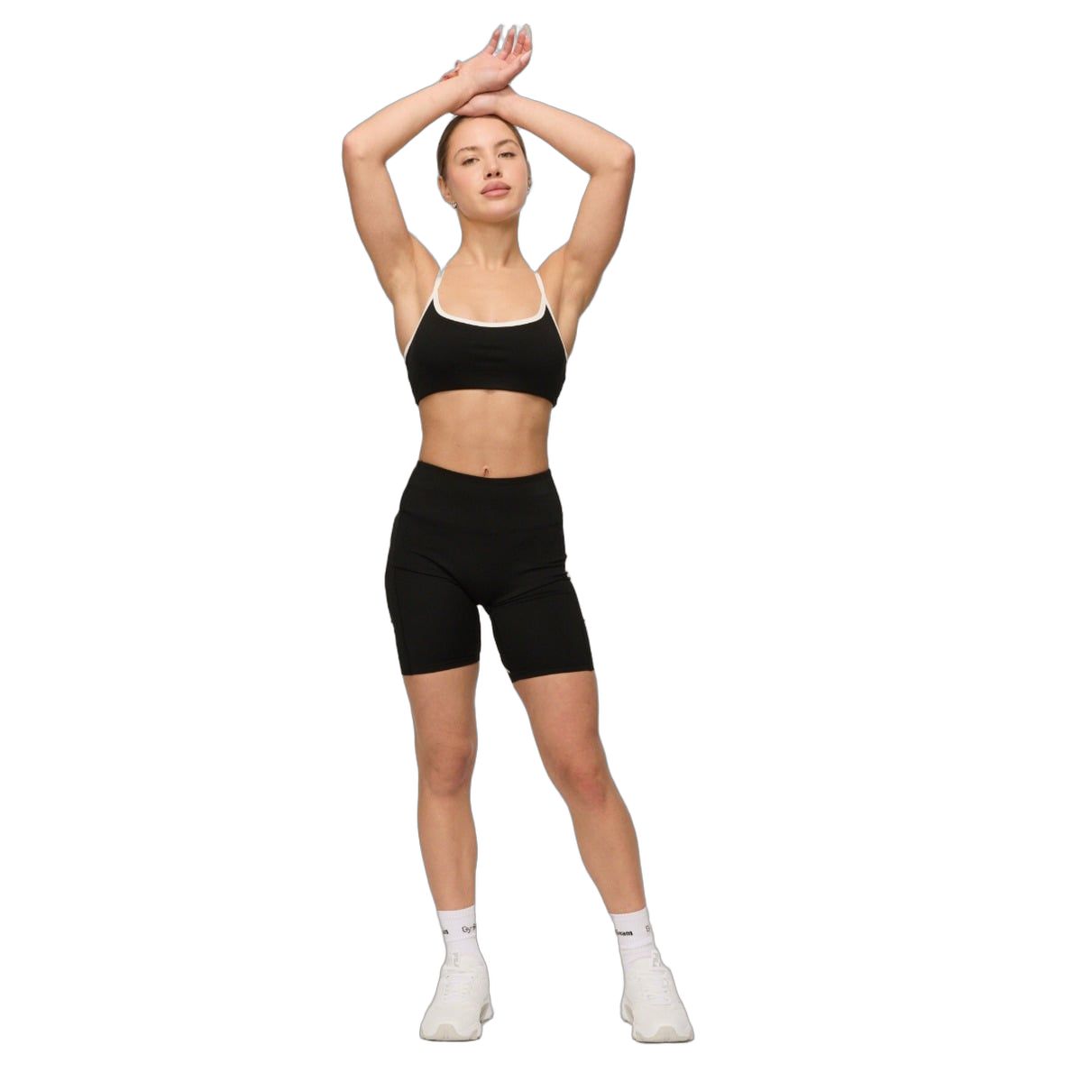 GymBeam Pantaloncini donna slim a vita alta Varsity Black