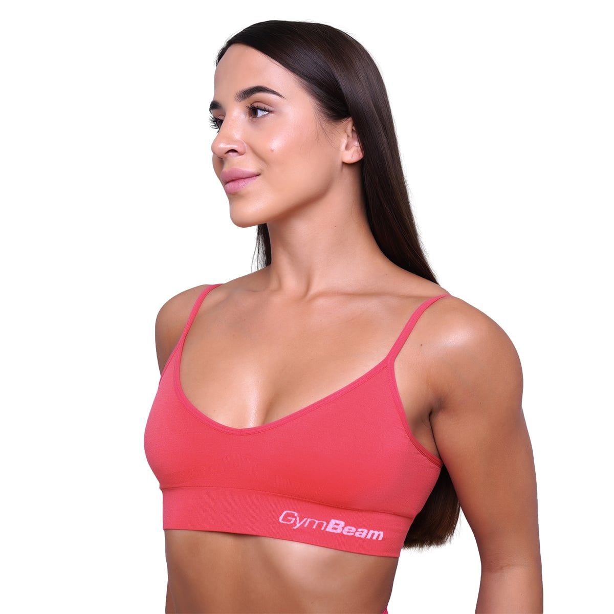 GymBeam Reggiseno sportivo donna Triangle rosa con spalline regolabili