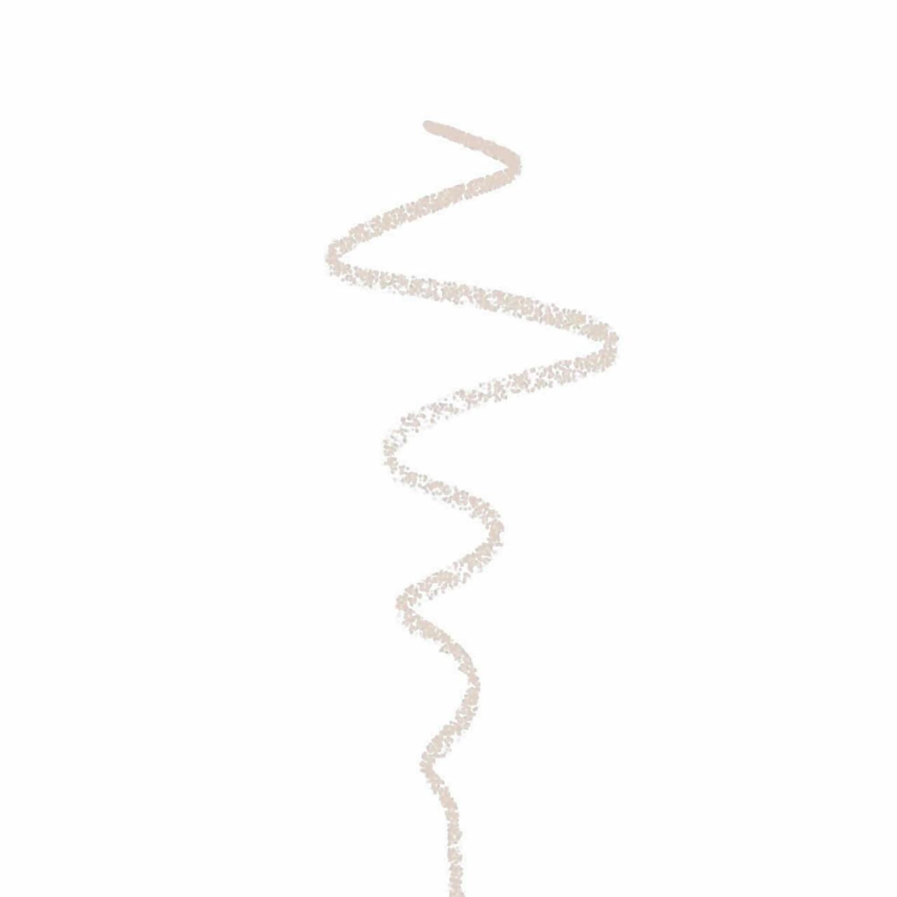 Una linea ondulata argento chiaro, tracciata da una matita per occhi.