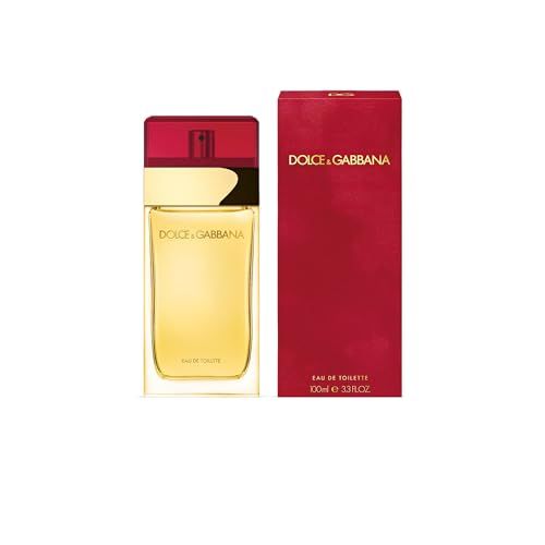 Flacone e confezione rossa. Scritta: Dolce & Gabbana. Eau de Toilette. 100ml 3.3 fl oz.