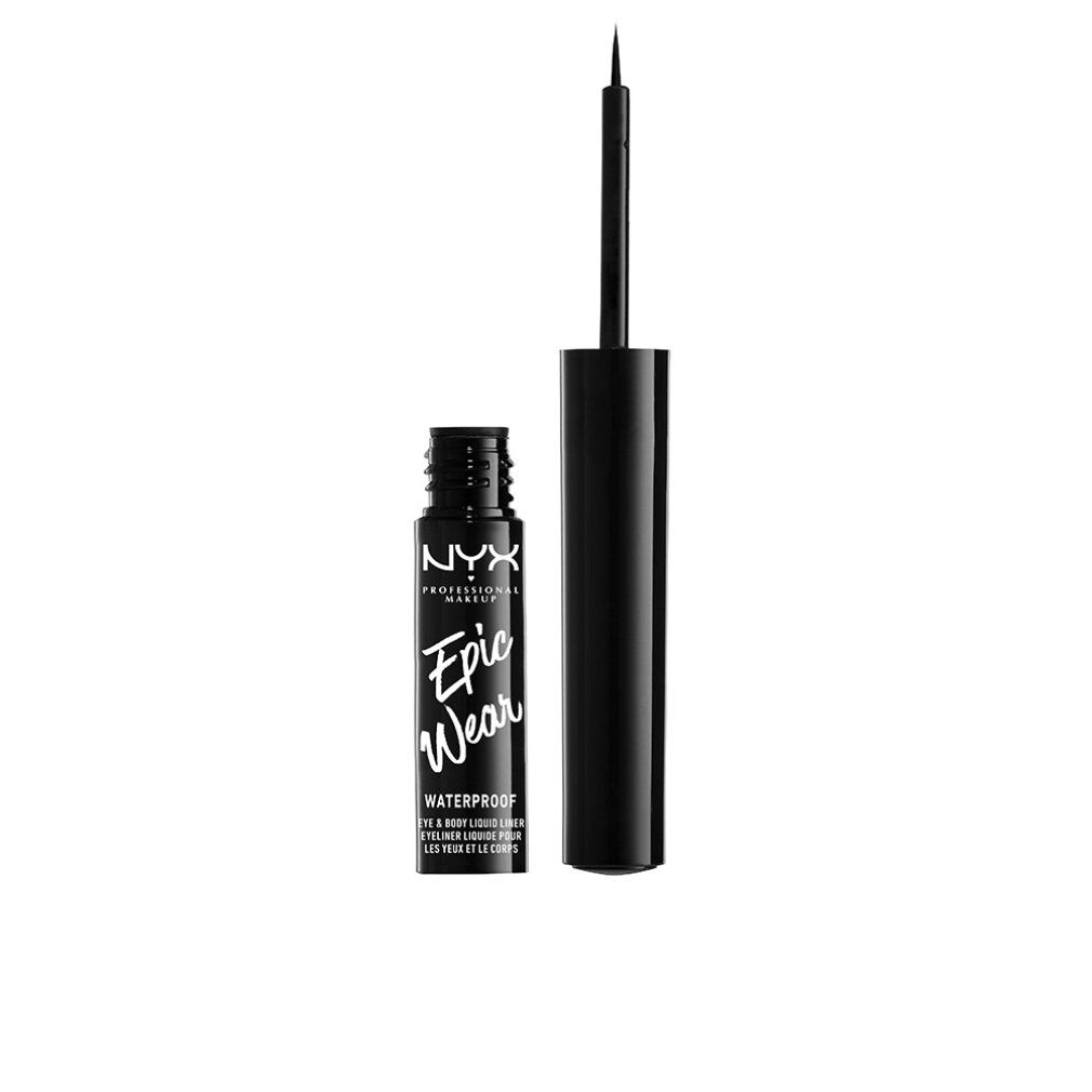 NYX Epic Wear Liquid Liner nero. Applicatore e flacone neri con scritta.