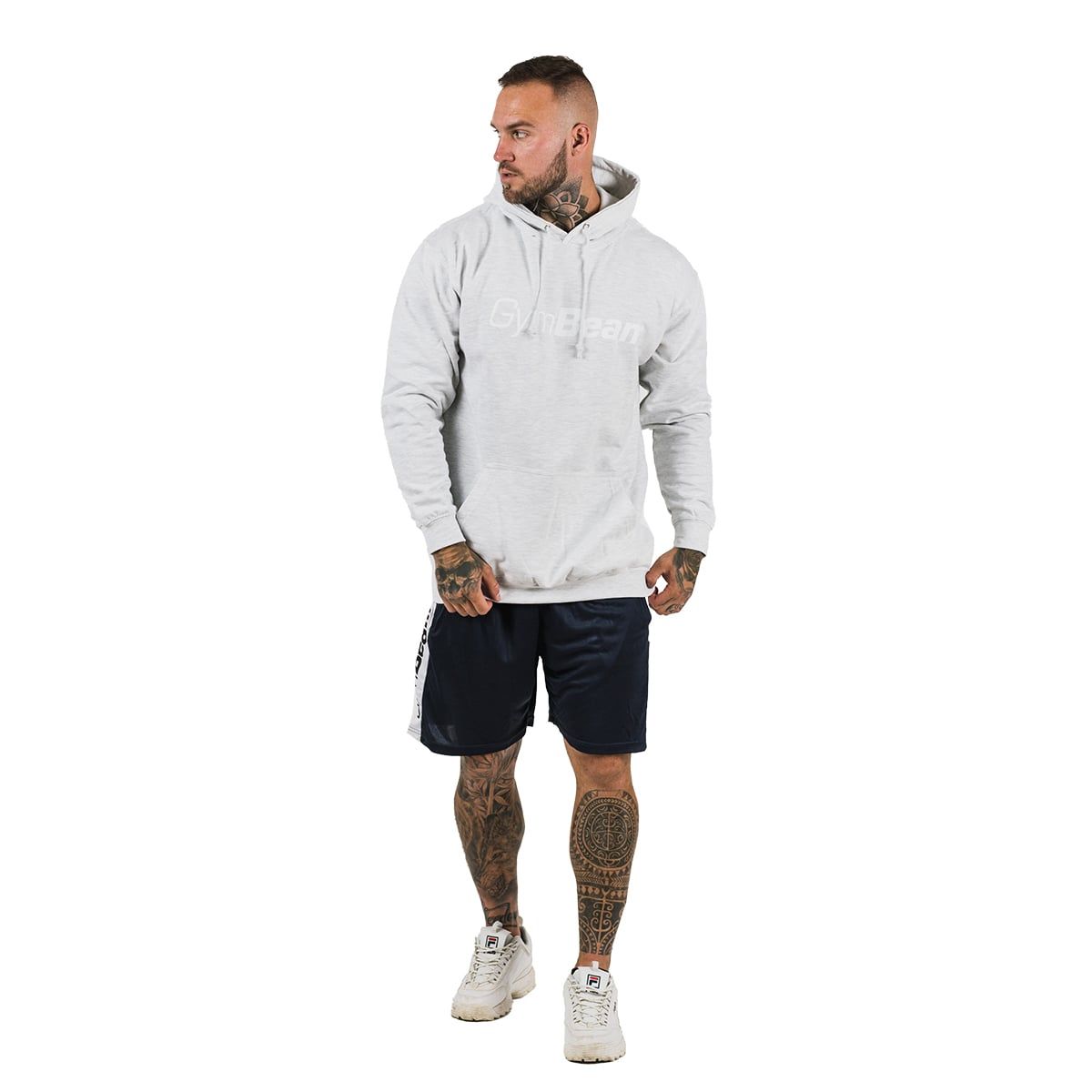 GymBeam Felpa uomo PRO con cappuccio vestibilità regular Grey