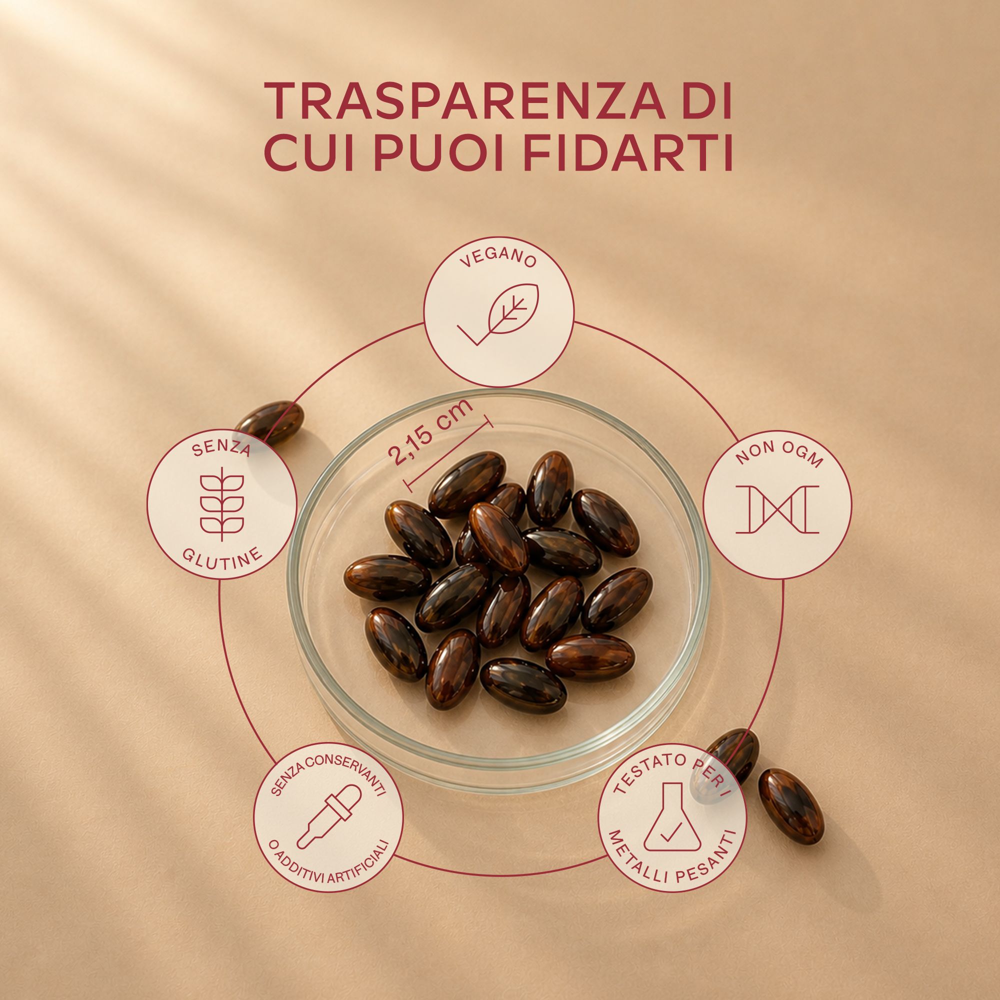 Flacone Aavalabs Astaxanthin con caratteristiche del prodotto.