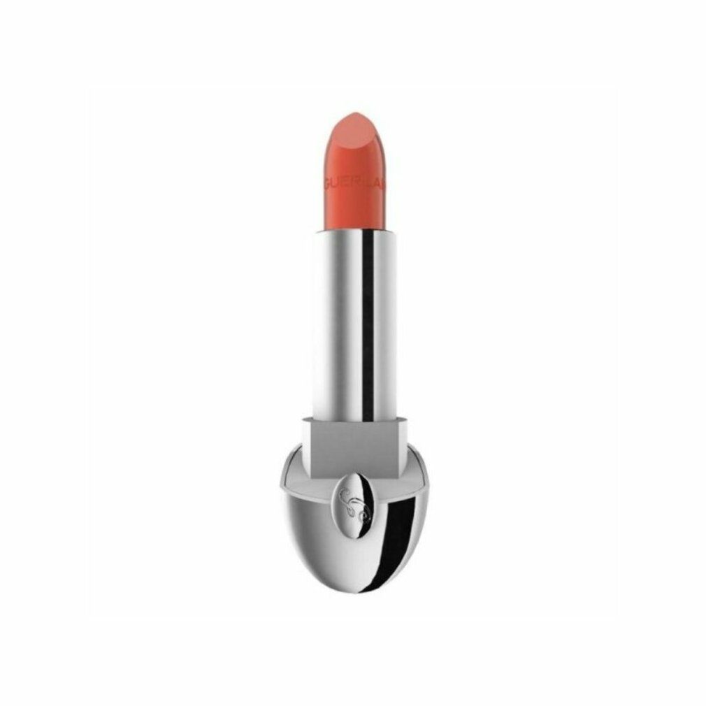 Rossetto argentato con punta arancione. Il rossetto ha una forma ovale e una base argentata.