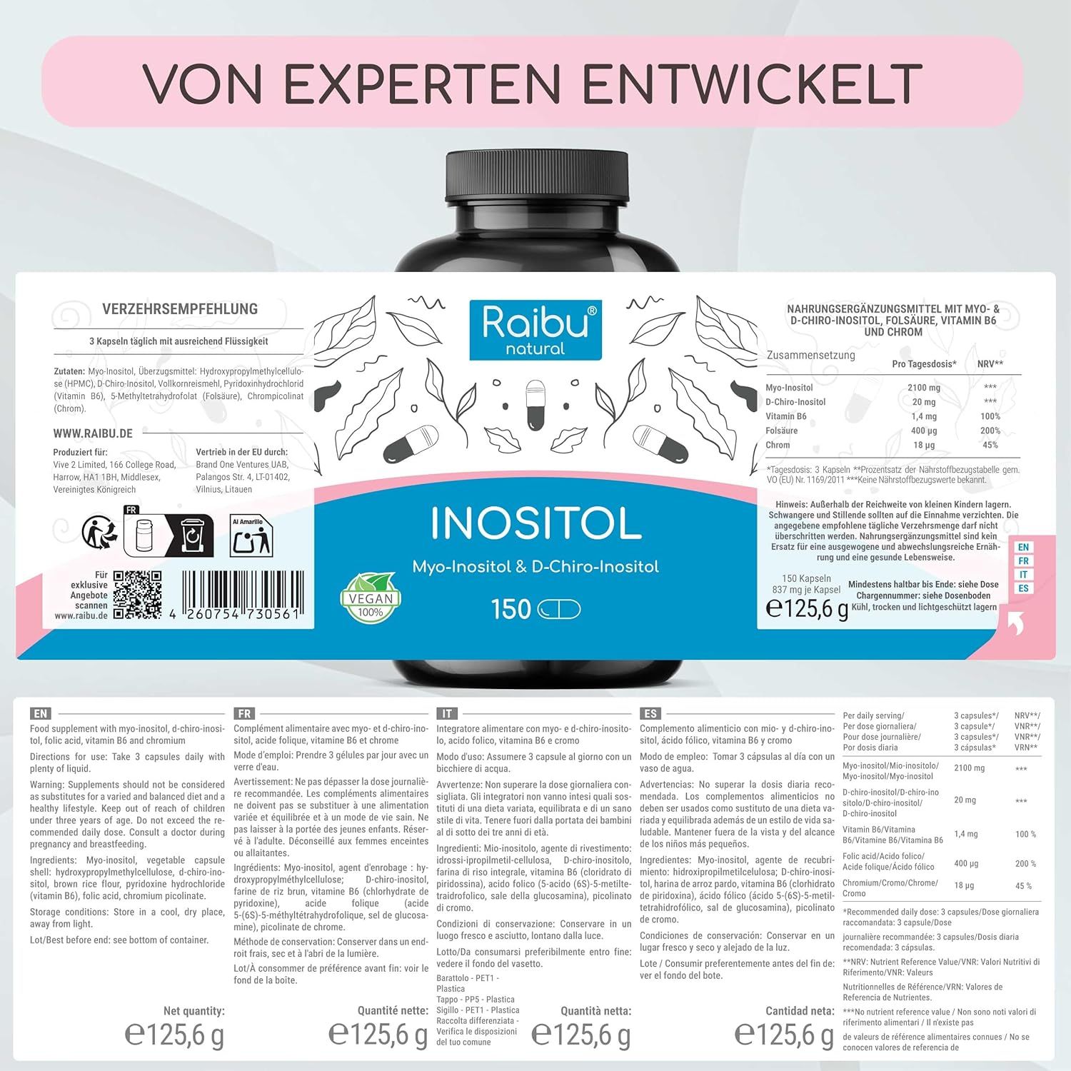 Myo Inositolo & D-Chiro Inositolo Capsule alto dosaggio - RAIBU