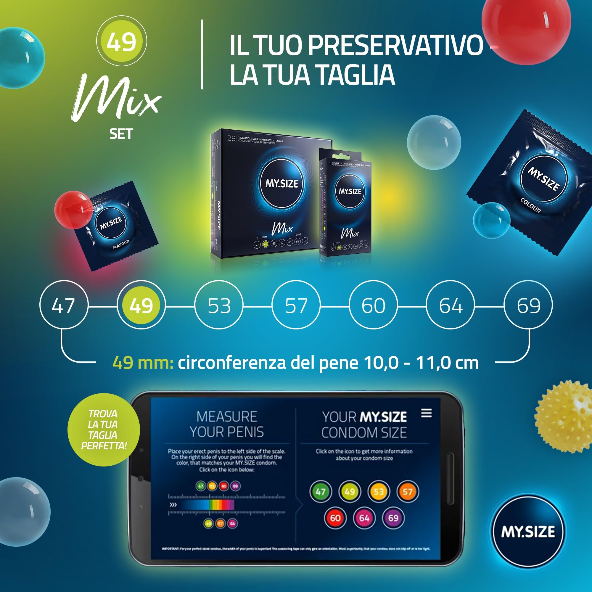 MY.SIZE Mix Set Preservativi Taglia 2 49mm