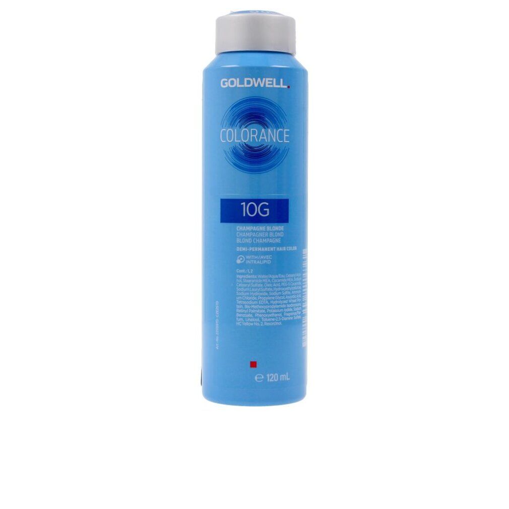 Flacone di COLORANCE, blu. Scritte: GOLDWELL, COLORANCE, 10G. Contenuto: 120 ml.