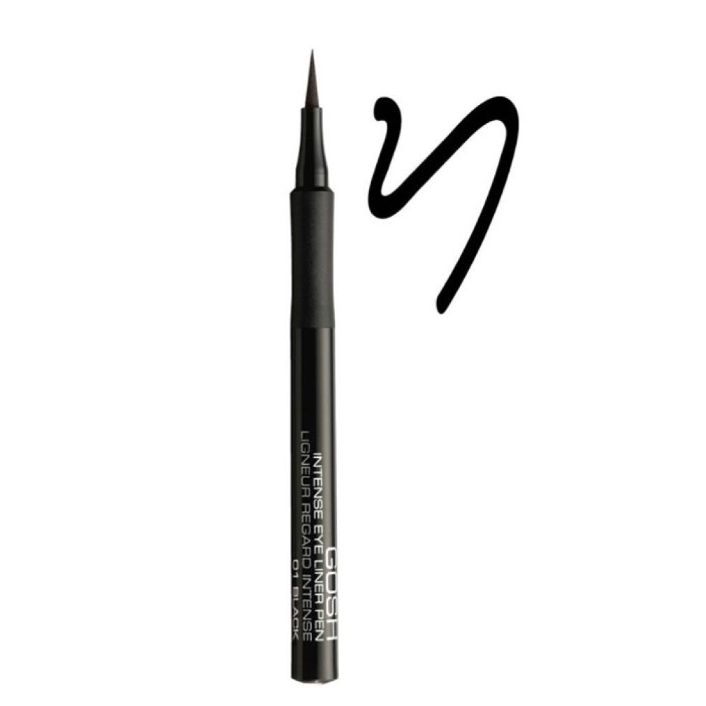 Gosh Intense Eyeliner Pen nero con punta fine e una linea curva.
