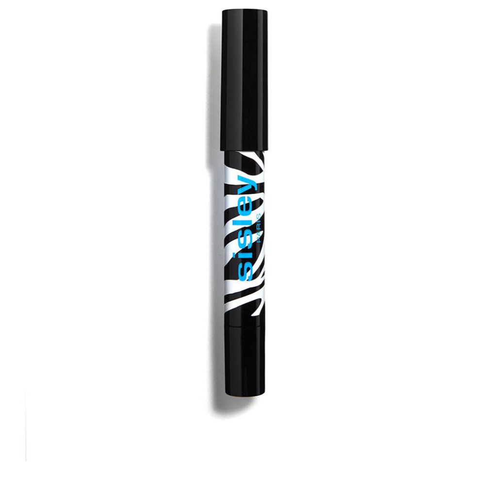Matita Sisley Phyto-Eye Twist chiusa. Motivo zebrato bianco e nero, scritta blu. Tappo nero.