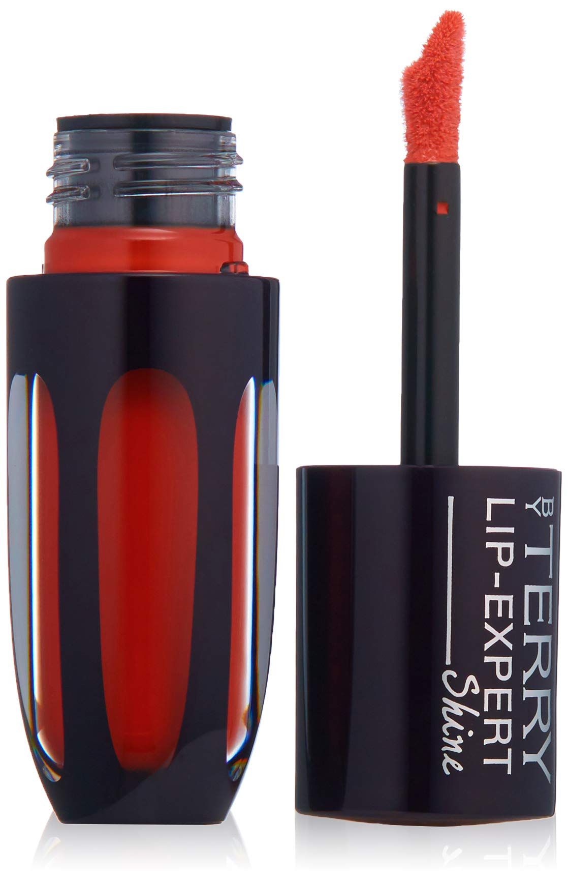 Tubo di Lip-Expert Shine aperto. Visibile: rossetto, applicatore. Marchio: By Terry.