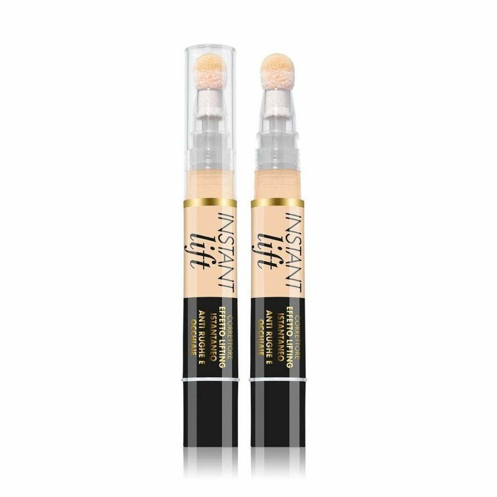 Due matite cosmetiche con applicatore a spugna. Scritta: Instant Lift, anti-rughe, effetto standard.