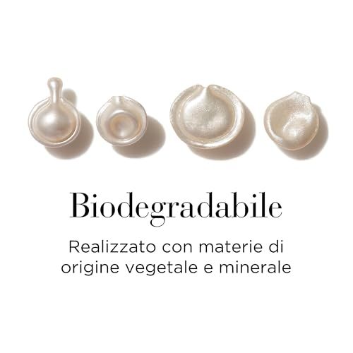 Quattro capsule su sfondo bianco. Testo: Biodegradabile. Realizzato con materie vegetali e minerali.