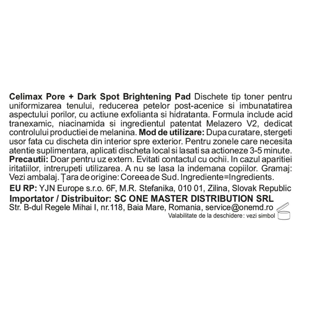 CELIMAX Pore + Dark Spot Brightening Pad – dischetti tonificanti per pori e macchie