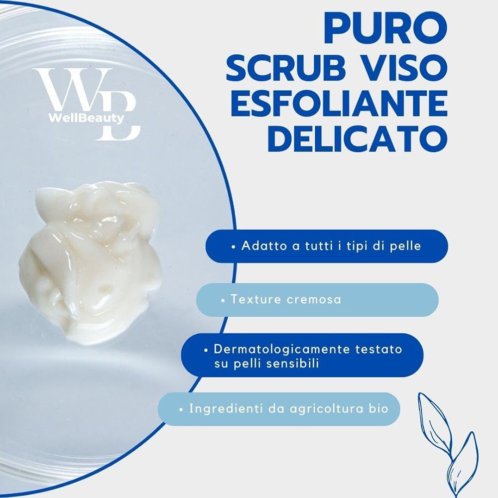 WellBeauty - PURO - Scrub Viso Esfoliante Delicato