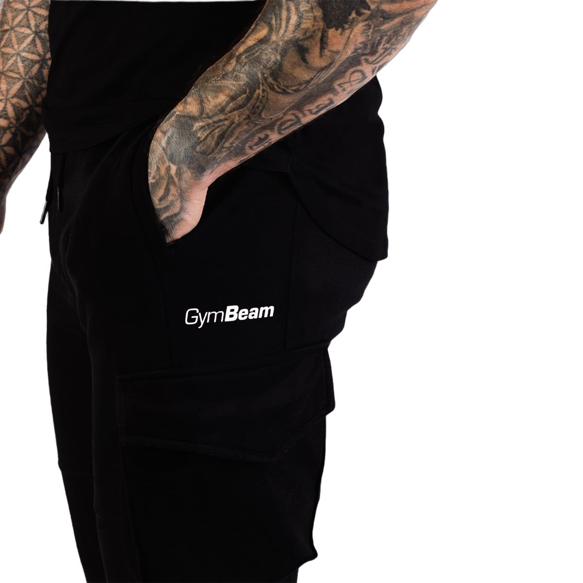 GymBeam Pantaloni uomo TRN slim con tasche Black