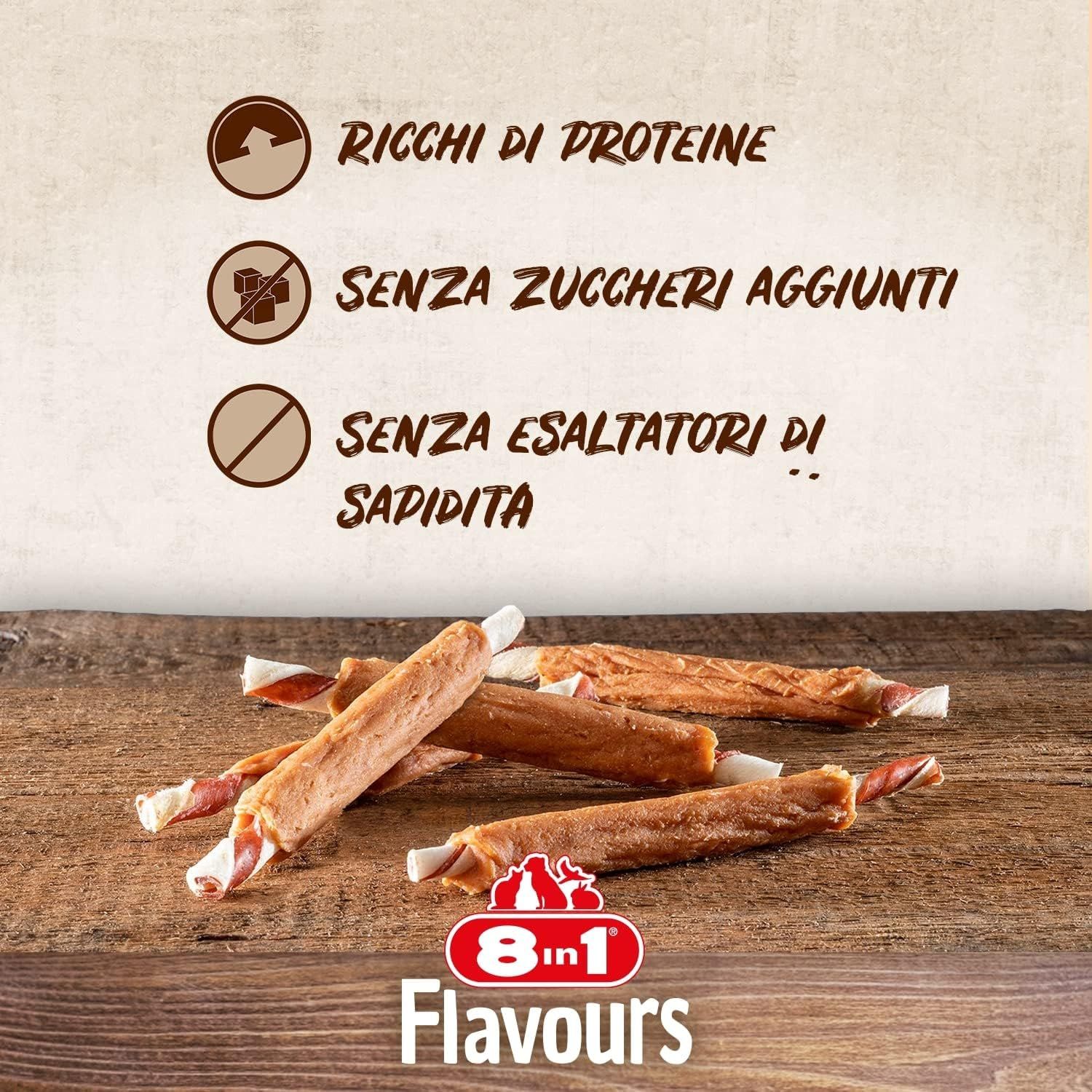 8in1 Triple Flavour Ribs Bastoncini da Masticare per Cani