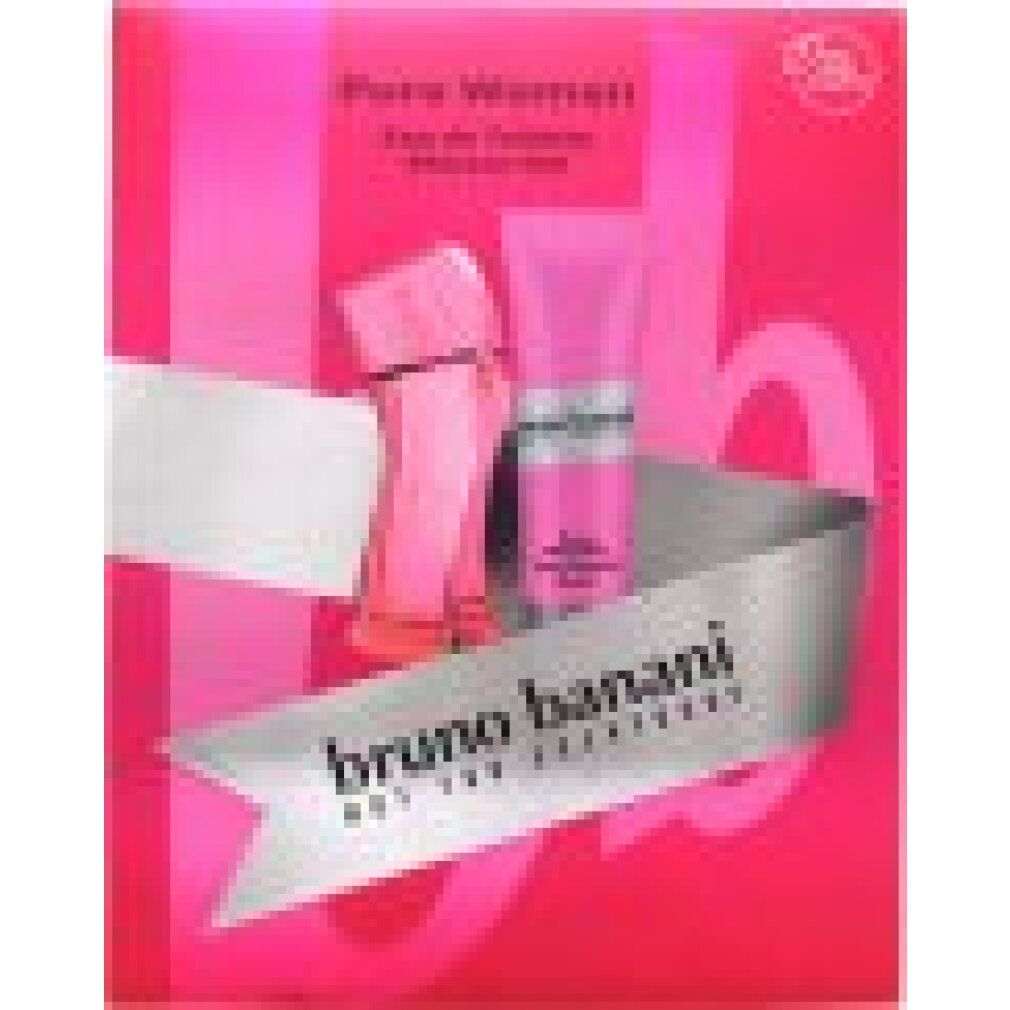 Flacone e tubo rosa su confezione rosa. Sulla confezione è presente la scritta "Pure Woman".