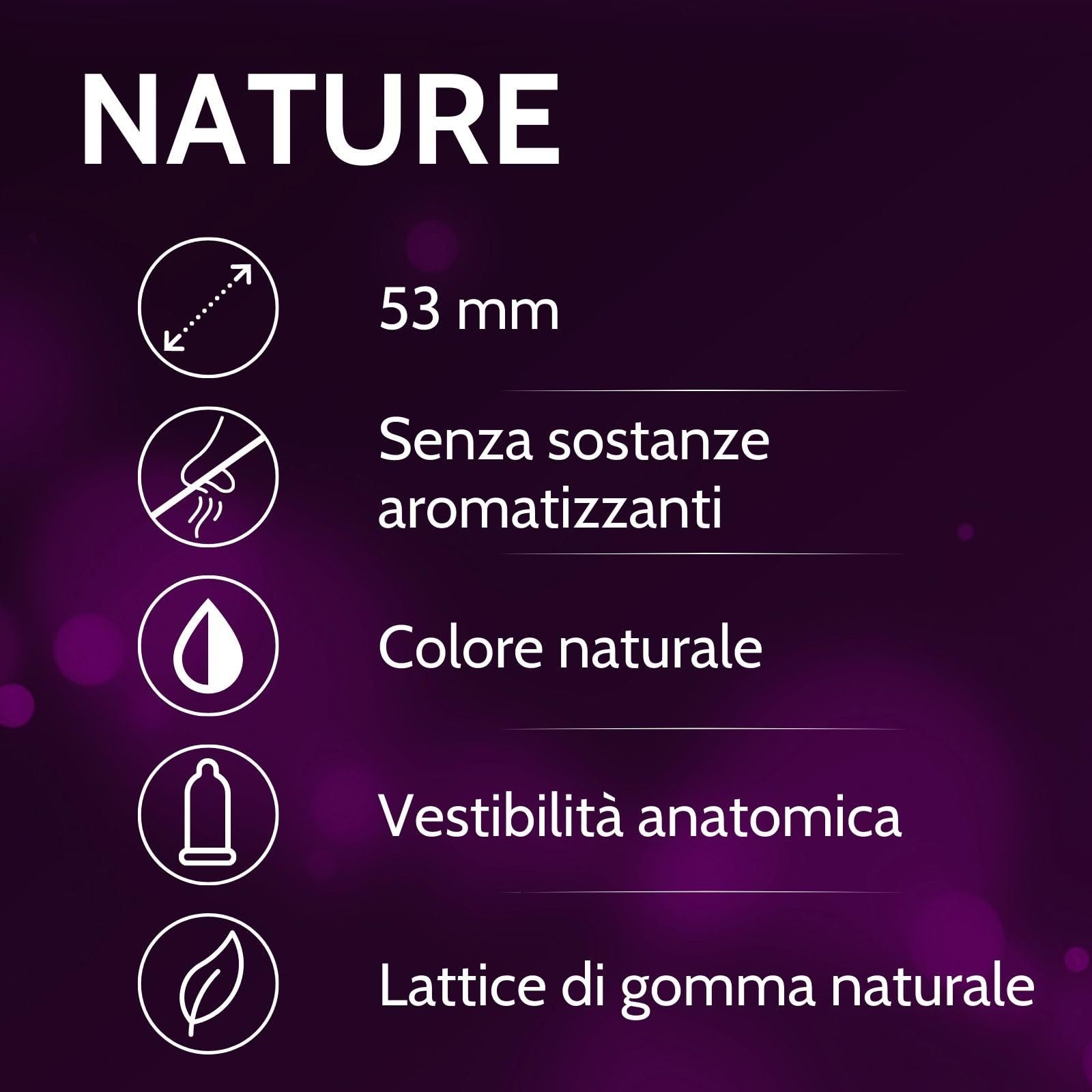Vibratissimo Nature: 53mm, senza aromi, colore naturale, anatomico, lattice naturale.