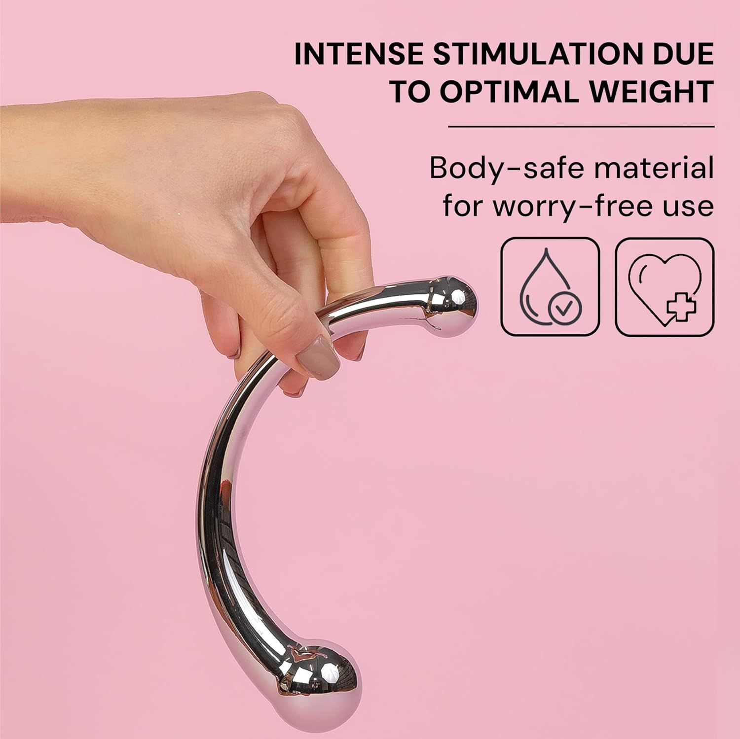 FOPS doppio dildo in metallo da 16 cm, plug anale, dildo per stimolazione prostatica
