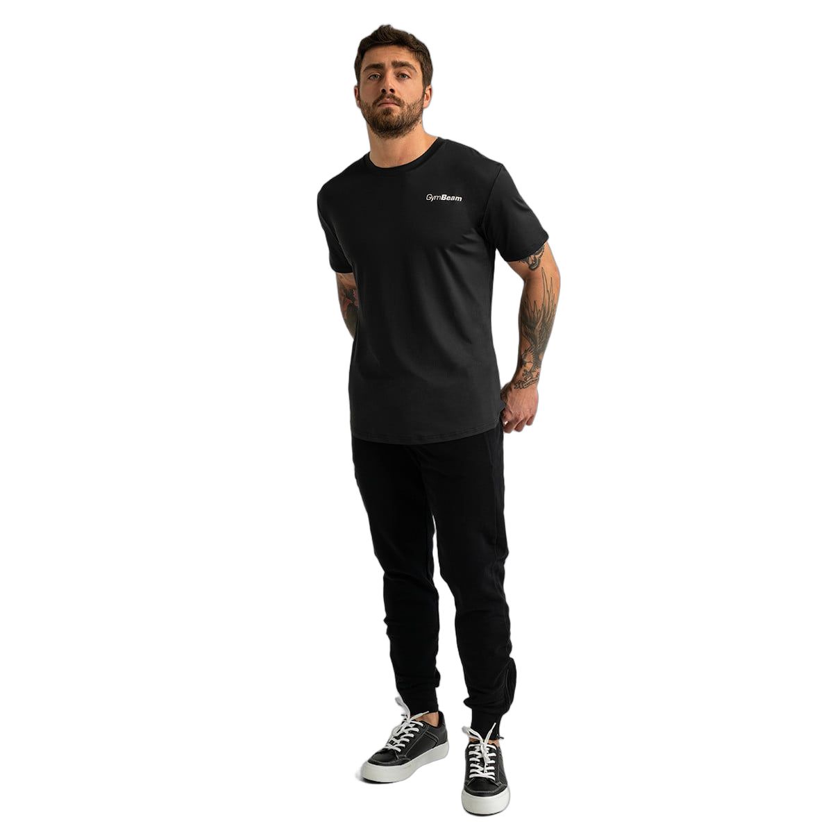 GymBeam Joggers uomo Limitless Black slim con coulisse e tasche zip