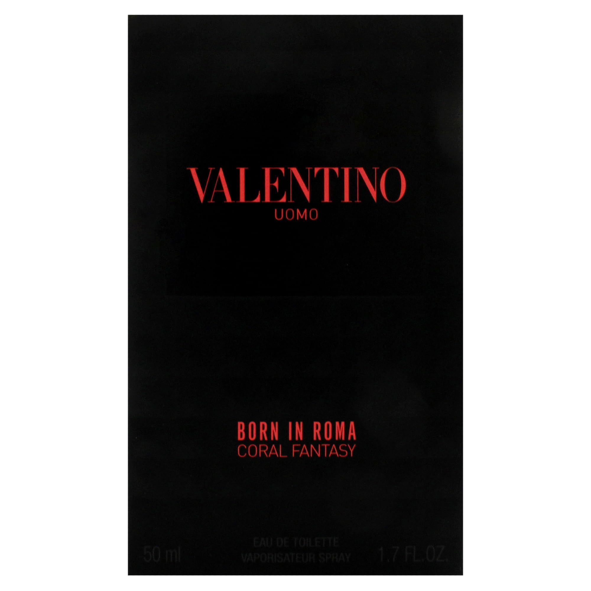 Confezione nera di Valentino Born In Roma Coral Fantasy. Scritta rossa su sfondo nero.