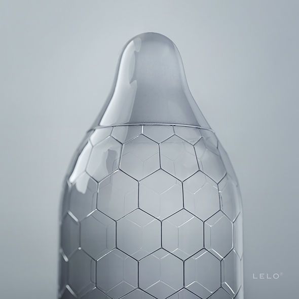 Confezione da 36 preservativi LELO HEX Original, vista posteriore.