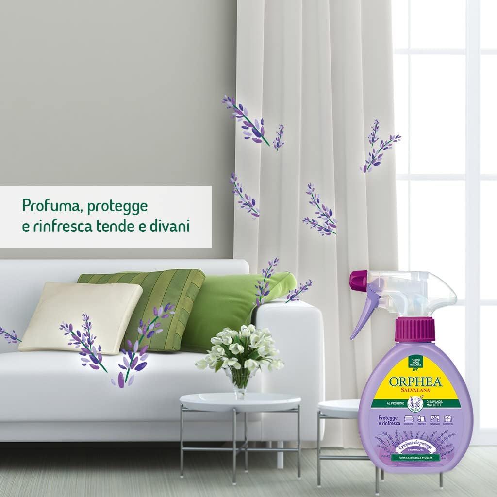 Orphea Salvalana, Spray Protezione Tappeti e Capi Grandi Dimensioni, Profumo di Lavanda, 150 ml