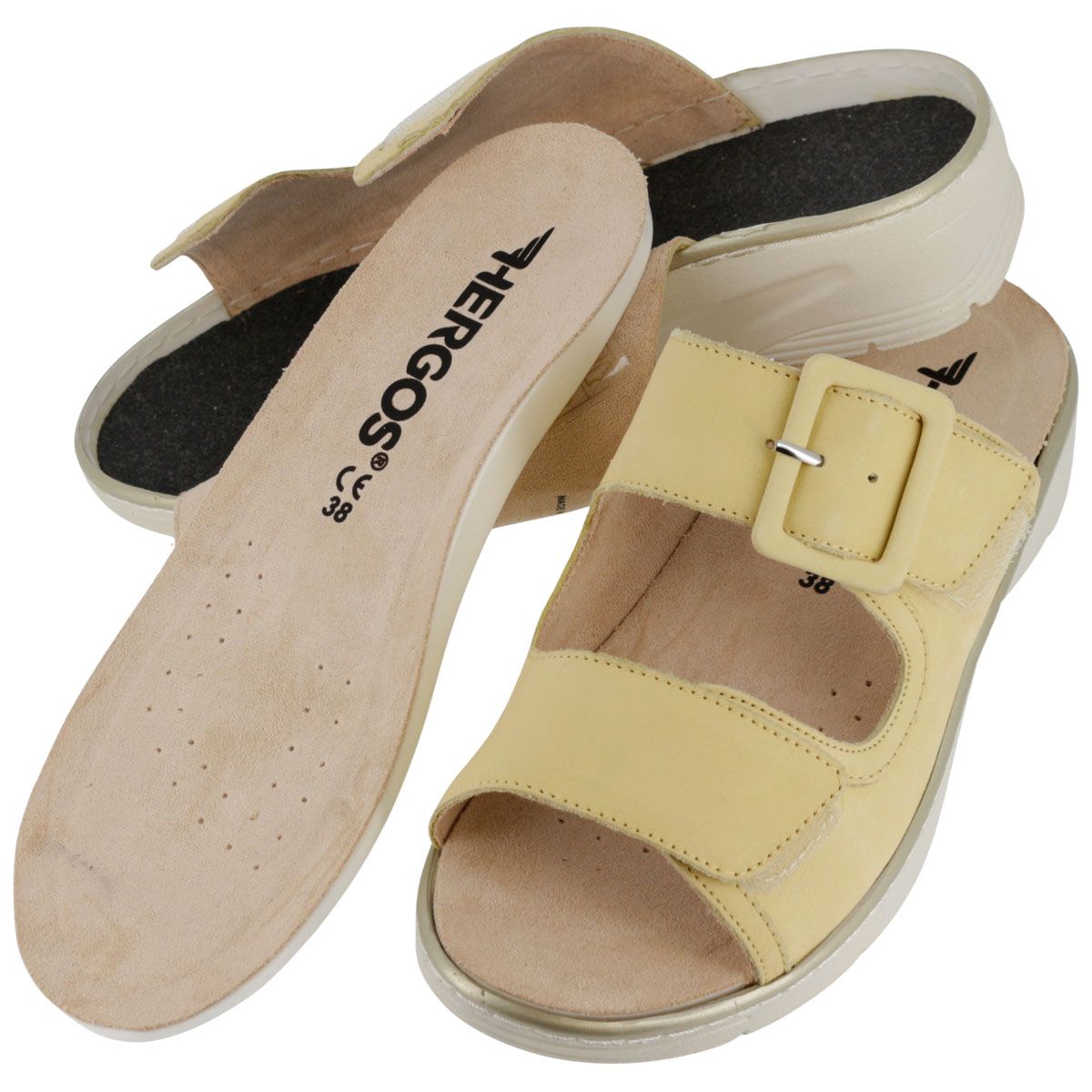 Hergos H5700 - Sabot in pelle ingrassata con plantare estraibile